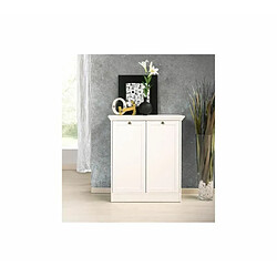 Avis Mes Buffet haut 2 portes 80x35x90 cm blanc - LANDZY