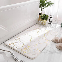 Tapis De Salle De Bain Tapis De Bain Absorbant L'eau Tapis De Sol De Chevet Blanc 40x60cm