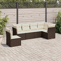 Maison Chic Salon de jardin avec coussins 6 pcs, Ensemble Tables et chaises de jardin, marron résine tressée -GKD109668