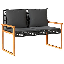 Avis vidaXL Salon de jardin 4 pcs avec coussins Noir Résine tressée