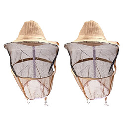 2x Apiculture Jardin Chapeau Anti-moustique Abeille Voile Tête Respirant Garde