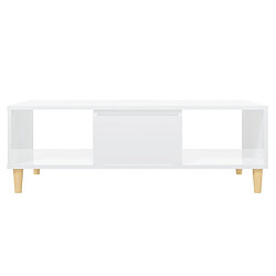 Acheter vidaXL Table basse blanc brillant 103,5x60x35 cm bois d'ingénierie