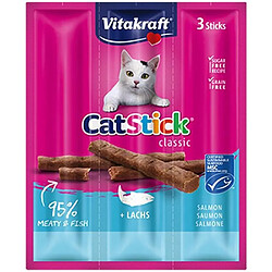 VITAKRAFT Cat Stick mini Friandise pour chat au Saumon - Lot de 20x3 