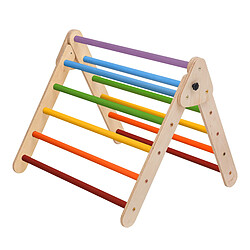 KateHaa Triangle d'escalade en bois aux couleurs de l'arc-en-ciel | Structure / Cadre d'escalade d'intérieur pour enfants | Jouets Montessori