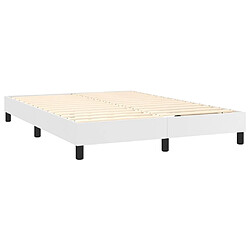 Acheter vidaXL Sommier à lattes de lit avec matelas et LED Blanc 140x190 cm