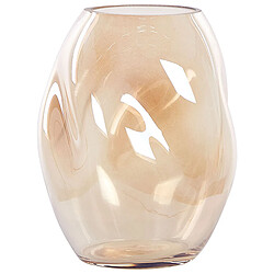 Beliani Vase à fleurs GERAKINI Verre 20 cm Orange