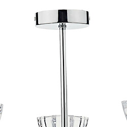 Luminaire Center Plafonnier Vito chrome poli et verre moulé 3 ampoules