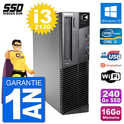 PC Lenovo ThinkCentre M92p SFF Intel i3-2120 RAM 16Go SSD 240Go Windows 10 Wifi - Occasion