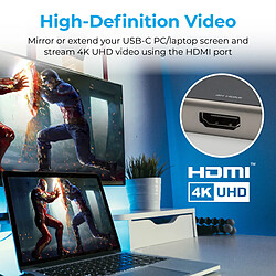 Promate Primehub-Go Hub USB-C 100W PD, HDMI 4K@30Hz, 1080p Ethernet, AUX, SD/TF, 4x USB-A 3.0/2.0 pas cher