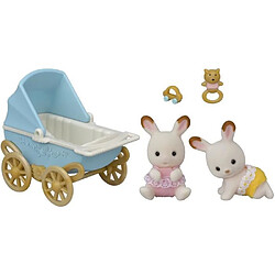 EPOCH - 5432 - Les jumeaux lapin chocolat et poussette double