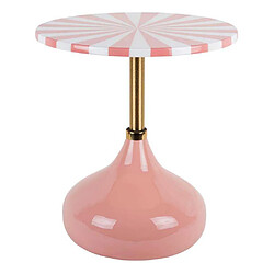 LEITMOTIV Table d'appoint en métal Candy Swirl rose.