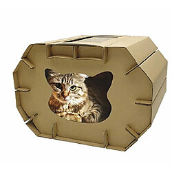 Croci Grattoir pour chat en carton, boite fermee avec griffoir reversible a 2 couches, griffoir pour chats adultes, a deux niveaux, 50x38x35 cm