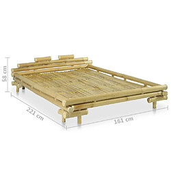 vidaXL Cadre de lit sans matelas bambou 140x200 cm pas cher