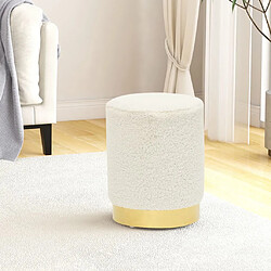 vidaXL Tabouret rond Blanc Molleton 