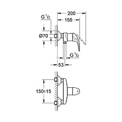 Grohe Robinet mitigeur mécanique douche Swift - Chromé