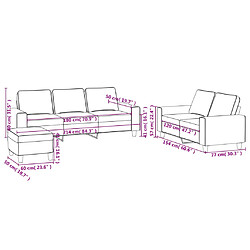 vidaXL Ensemble de canapés 3 pcs gris clair tissu pas cher