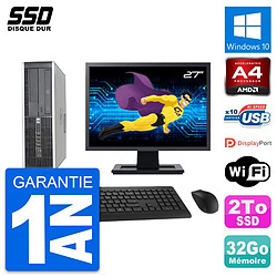 PC HP 6305 Pro SFF Ecran 27" AMD A4-5300B RAM 32Go SSD 2To Windows 10 Wifi · Occasion 