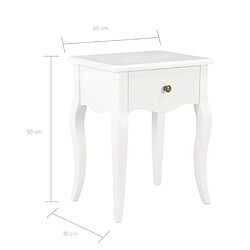 vidaXL Table de chevet Blanc 40 x 30 x 50 cm Bois de pin massif pas cher