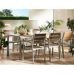 Beliani Table de jardin 180 x 90 cm Matériaux synthétiques Bois clair VERNIO