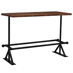 vidaXL Table de bar Bois de récupération massif Marron foncé