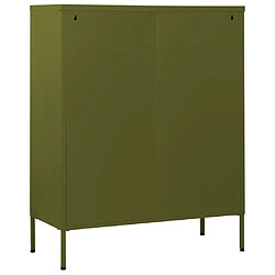 Acheter vidaXL Commode Vert olive 80x35x101,5 cm Acier