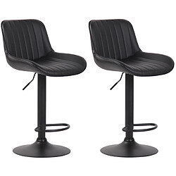 Non Lot de 2 tabourets de bar Lentini simili cuir noir