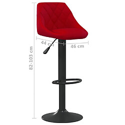 vidaXL Tabourets de bar lot de 2 rouge bordeaux velours pas cher