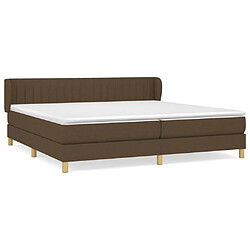 Maison Chic Structures de lit + matelas,Lit à sommier tapissier avec matelas Marron foncé 200x200 cm -MN11408