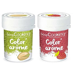 Scrapcooking 2 colorants alimentaires - arômes fraise et pistache