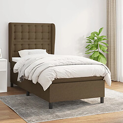 vidaXL Sommier à lattes de lit avec matelas Marron foncé 100x200 cm