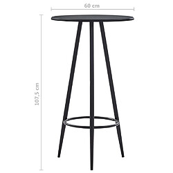 vidaXL Table de bar Noir 60x107,5 cm MDF pas cher