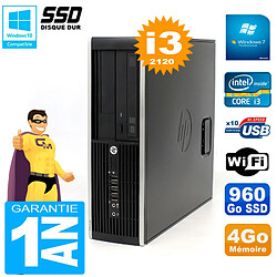 PC HP Compaq 8300 SFF Core I3-2120 RAM 4Go Disque 960 Go SSD Graveur DVD Wifi W7 - Occasion