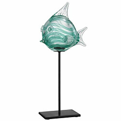 Paris Prix Statuette Déco Poisson sur Pied 37cm Vert 