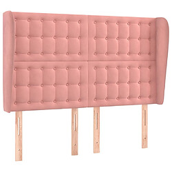 Maison Chic Tête de lit scandinave avec oreilles,meuble de chambre Rose 147x23x118/128 cm Velours -MN25401