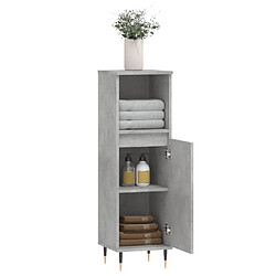 Avis vidaXL Armoire de salle de bain gris béton 30x30x100 cm