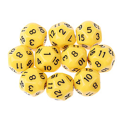 10pcs 16 faces d16 14mm acrylique opaque dés pour jeu de rôle rpg jaune