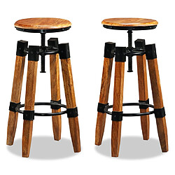 Acheter vidaXL Tabourets de bar lot de 2 bois de manguier massif