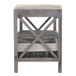 Avis Decoshop26 Étagère à chaussures banc banquette avec tiroirs de rangement look shabby vintage 45x65x34cm gris 04_0005160