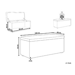 Avis Beliani Tabouret avec rangement en tissu bleu marine OREM