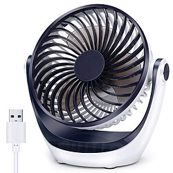 Universal Ventilateur de bureau, poudre de bureau, ventilateur portable, vitesse ajustable, tête tournante à 360 °, mini ventilateur personnel