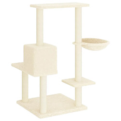 Arbre à chat avec griffoirs,niche pour chat en sisal Crème 95 cm -MN78413 pas cher