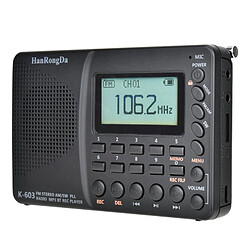 Universal Radio numérique LCD FM AM SW radio magnétophone haut-parleur Bluetooth interne batterie rechargeable support carte mémoire