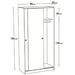 Avis Pegane Armoire placard / meuble de rangement coloris blanc - Hauteur 180 x Longueur 90 x Profondeur 50 cm