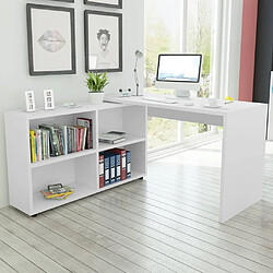 vidaXL Bureau d'angle 4 étagères blanc 