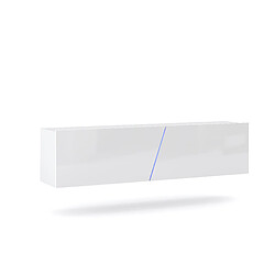 Vivaldi Meuble TV SLANT 160 Blanc/Blanc Brillant RGB