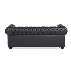 Acheter Beliani Canapé 3 places en cuir noir CHESTERFIELD