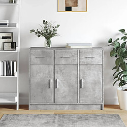 Maison Chic Buffet,Meuble de Rangement,commode pour salon,Cuisine gris béton 91x28x75 cm bois d'ingénierie -MN67542