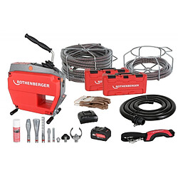 Déboucheur Rothenberger R600 VarioClean 18 V batterie 8Ah chargeur accessoires 