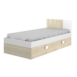 Vente-Unique Lit gigogne 2 x 90 x 190 cm - Coloris : Naturel et blanc - SONIA pas cher