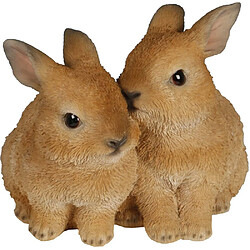 Jardindeco Couple de lapin en résine Tendresse 15 cm. Couple de lapin en résine Tendresse 15 cm